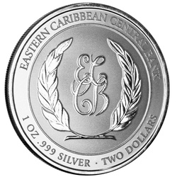 Sainte-Lucie - Flamants roses 1 once d'argent 2024 Prooflike (pièce sous capsule)