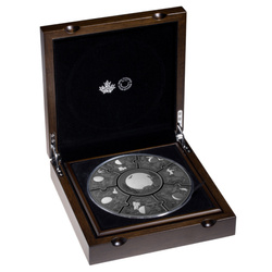 Zestaw Canada: Moon Phases 8 srebrnych monet puzzli 2025 Black Rhodium Reverse Proof 