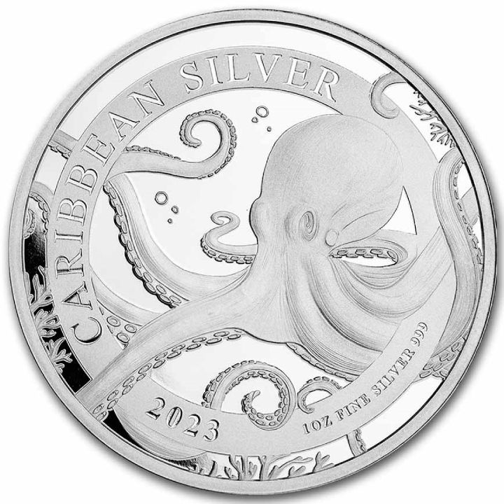 Barbados: Caribbean - Octopus 1 oz Silber 2023 Coin