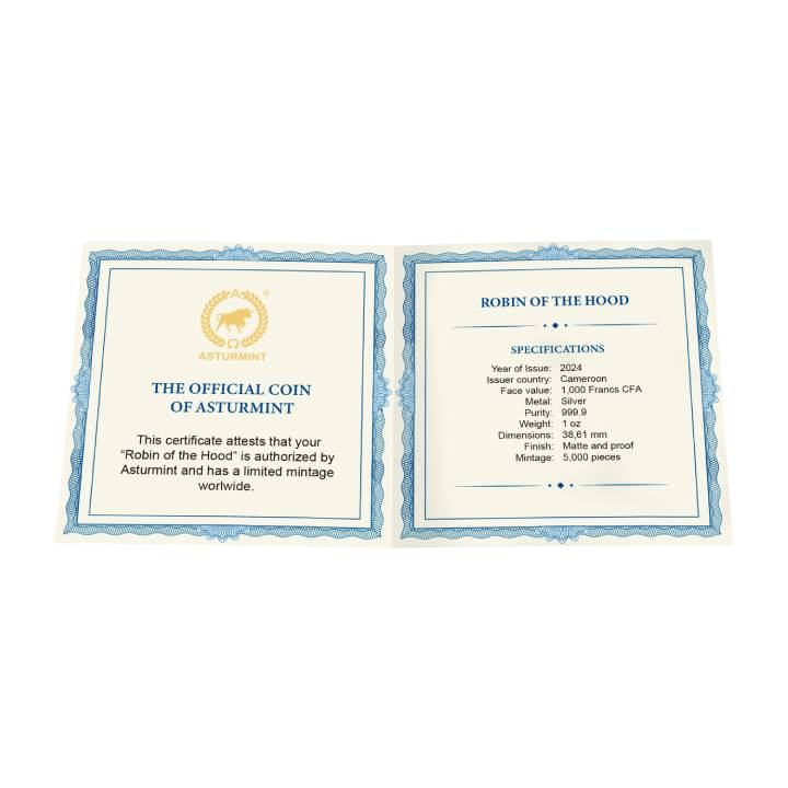 Kamerun: Robin Hood 1 Unze Silber 2024