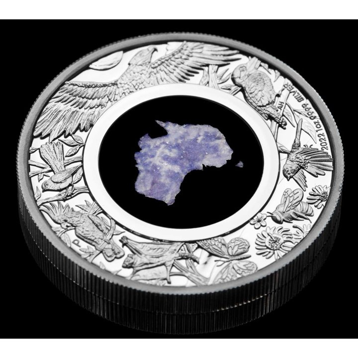 Great Southern Land 1 oncia d'argento 2022 Proof (moneta con lepidolite blu)