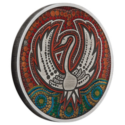 Cisne Negro Maali coloreado 2 oz Plata 2022 Proof