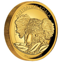 Koala 1 oz Oro 2014 Prueba Alto Relieve NGC PF69 Ultra Cameo Una Primera de 200 Tiradas