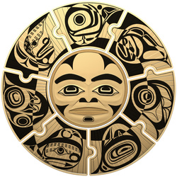 Canadá: The Celestial Circle coloured gold plated 8 silver puzzle coins 2023 Proof