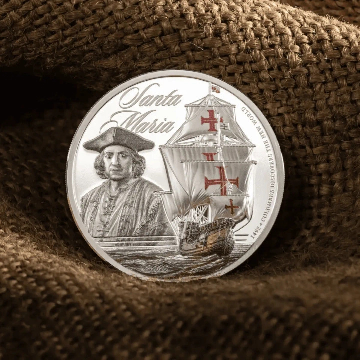 Islas Cook: Leyendas de los Mares – Santa María coloreada 1 onza de plata 2026 Proof