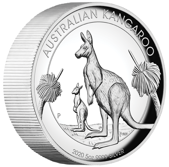Canguro australiano 5 once d'argento 2020 Proof High Relief
