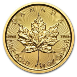 Feuille d'érable canadienne 1/4 once d'or 2016