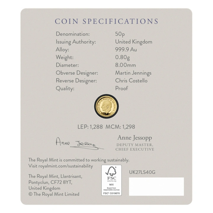 Gold Coin The Royal Mint: Lunar - Year of the Sheep 1/40 oz Gold 2027 Proof