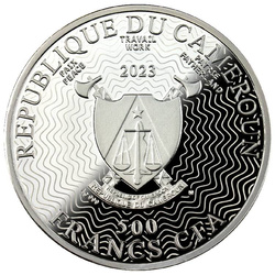 Cameroon: Zodiac Sign - Cancer coloured Silver 2023 Gilded Black Proof Coin