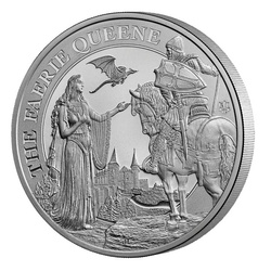 St Helena: Faerie Queene - Una & Redcrosse 1 uncja Srebra 2023 (moneta w karcie)