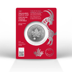 Kanadischer Maple Leaf 1 oz Silber 2027 Privy Mark Year of the Goat
