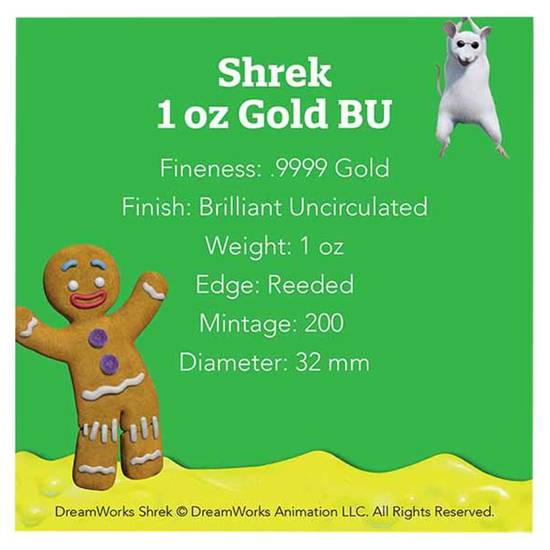 Niue: Shrek 20th Anniversary 1 oz Gold 2021
