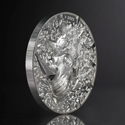 Islas Cook: Silver Burst – Rhino 3 oz Plata 2025 Proof