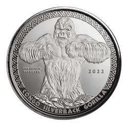 Congo: Silverback Gorilla 1 oz Silber 2022
