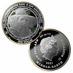 Lote de 3 monedas El Señor de los Anillos: La Comunidad del Anillo - La Comunidad 20 Aniversario de la película 3x1 oz Plata 2021 Proof