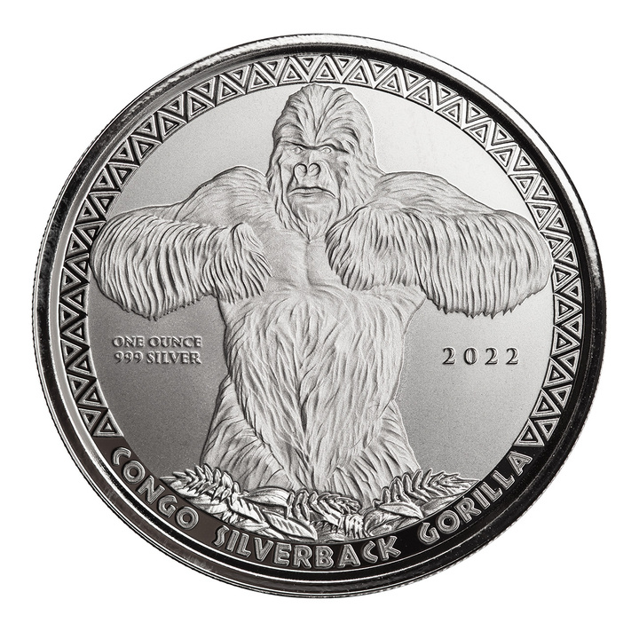 Congo: Silverback Gorilla 1 oz Silber 2022