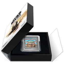 Niue: Star Wars The Mandalorian - Grogu kolorowany 1 uncja Srebra 2022 Antiqued Finish