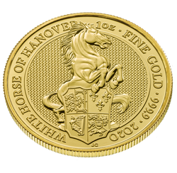 Bestias de la Reina: Caballo Blanco Hannoveriano 1 oz Oro 2020