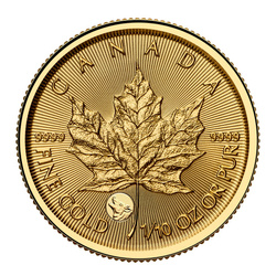 Hoja de Arce Canadiense 1/10 oz Oro 2026 Privy Wolf Mark