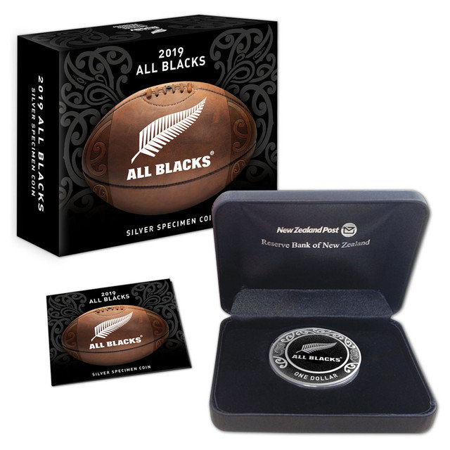 All Blacks kolorowany 1 uncja Srebra 2019 Specimen