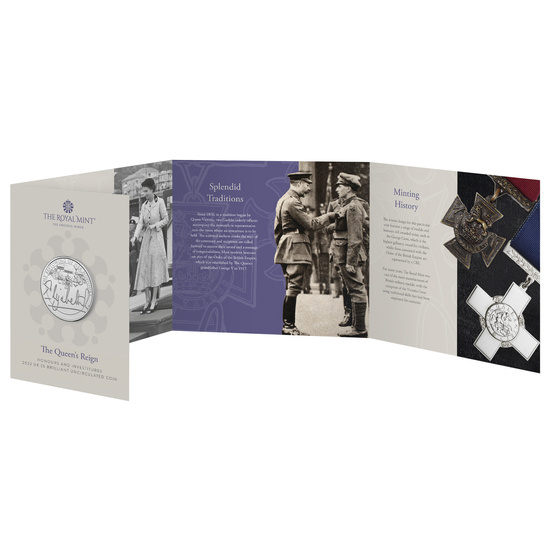 The Queen's Reign Honours and Investitures Cupronichel 5 lire sterline 2022