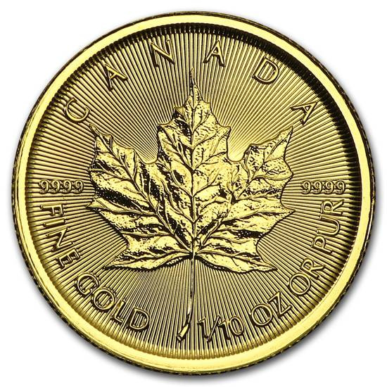 Foglia d'acero canadese 1/10 oncia d'oro 2015