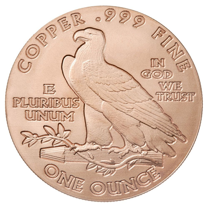Incuse Indian 1 oz Copper