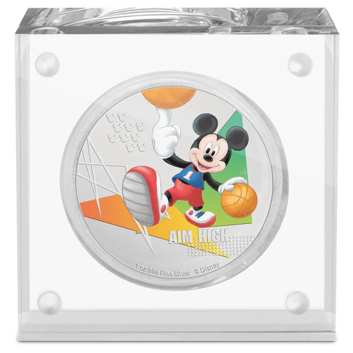 Niue : Disney Mickey Mouse - Aim High coloré 1 once d'argent 2020 Proof