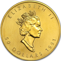 Hoja de Arce Canadiense 1 oz Oro 1991