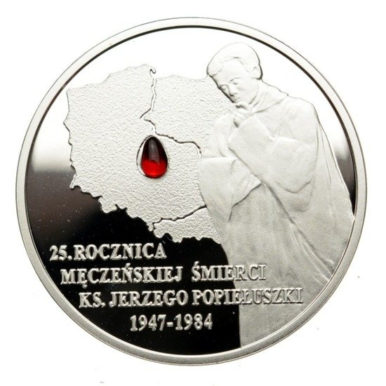 25e anniversaire de la mort martyre du prêtre Jerzy Popiełuszko pièce de monnaie 2009