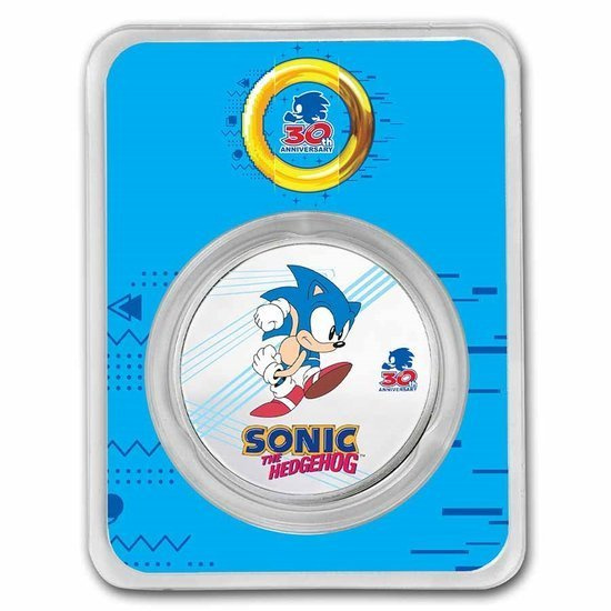 Niue: Sonic Hedgehog kolorowany 1 uncja Srebra 2021