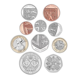 Set di 10 monete Her Majesty Queen Elizabeth Rame-nichel 2022