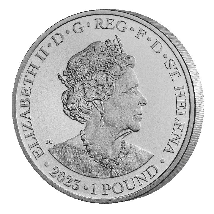 St Helena: Faerie Queene - Una & Redcrosse 1 uncja Srebra 2023 (moneta w karcie)
