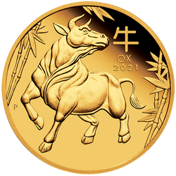 Lunar III: Rok buvola 1/10 unce zlata 2021 Proof