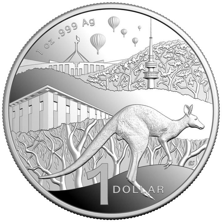 RAM: Kangaroo Series – Bush Capital 1 Unze Silber 2025 Proof