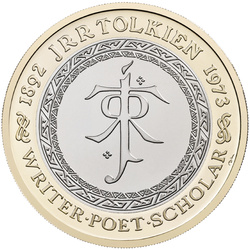 Celebrazione della vita e dell'opera di JRR Tolkien £2 rame-nichel 2023