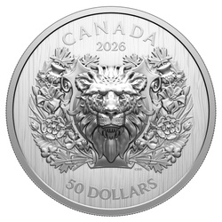 Canadá: Heraldic Lion 50$ Plata 2025 Proof High Relief