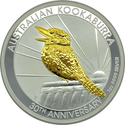 Kookaburra 1 once d'argent 2020 plaquée or