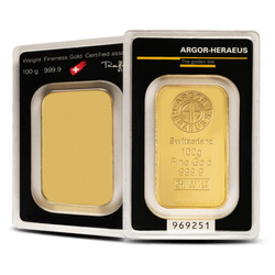 Lingotto d’oro Argor-Heraeus 100 g oro