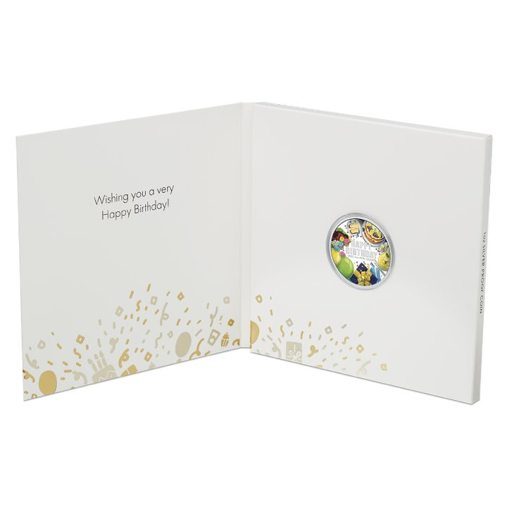 Happy Birthday colored 1 oz Silver 2023 Proof