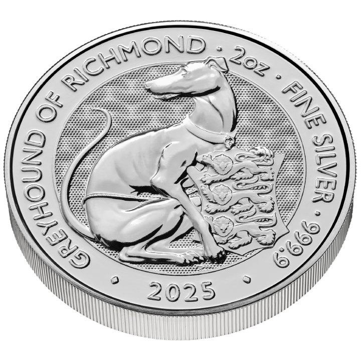 The Royal Tudor Beasts: The Greyhound of Richmond 2 oz Stříbra 2025
