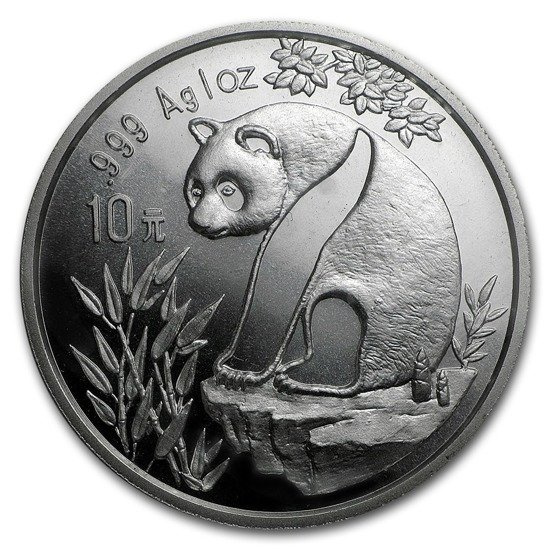 Chińska Panda 1 uncja Srebra 1993