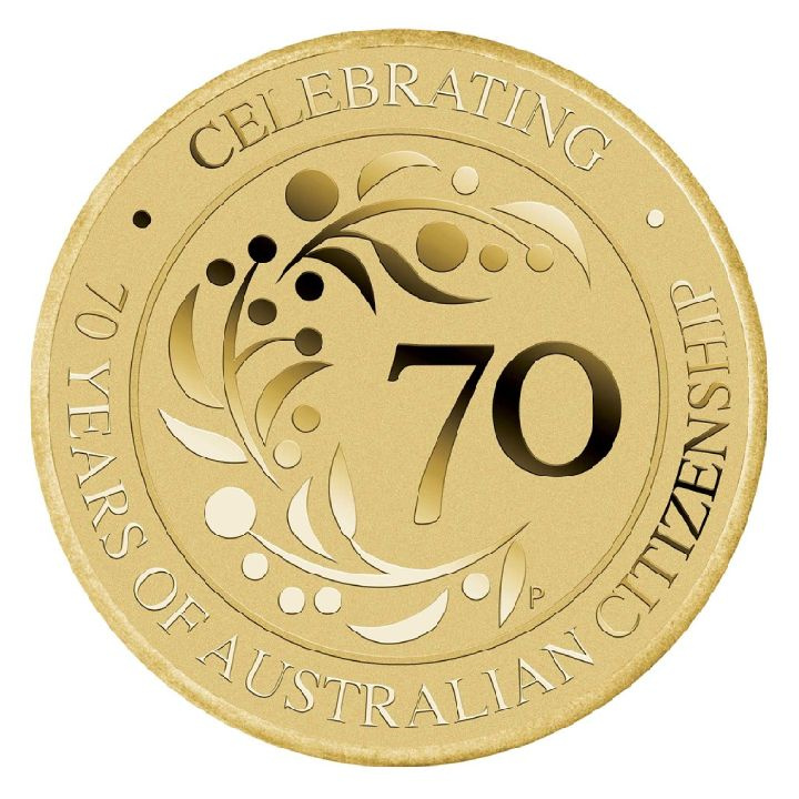 A 70-a aniversare a cetățeniei australiene Bronz Aluminiu 2019 în card