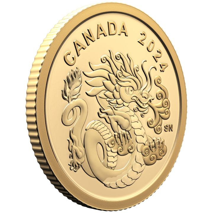 Canada: Spirit Dragon $8 Złoto 2024 Proof