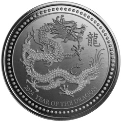 Samoa: Year of the Dragon 1 oz Silber 2024 Black Rhodium (coin in the card)
