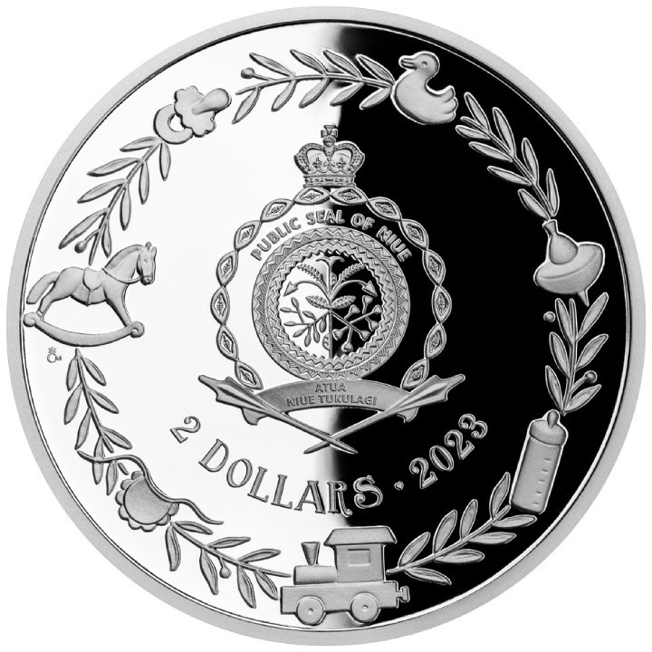 Niue: Crystal Coin - Hello Baby $2 Srebro 2023 Proof