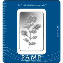 100 gram Bar Silver PAMP Suisse Rose
