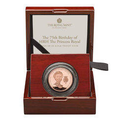 75th Birthday of HRH The Princess Royal £5 Złoto 2025 Proof 