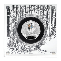 Leone, strega e vecchio armadio colorato 50p Argento 2023 Proof