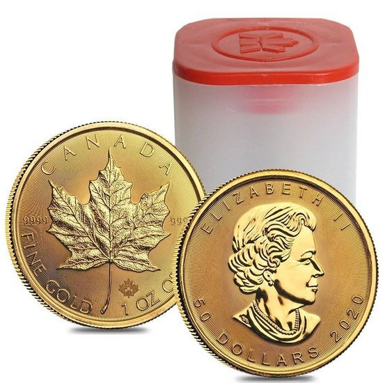 Hoja de arce canadiense 1 oz Oro 2020 PAQUETE DE 500 PAQUETES